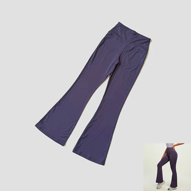 Yoga Pants For Women Hip Lifting Nude Feel Casual Wide Leg High Waist Scrunch Skin Friendly Sports Fashion Trousers