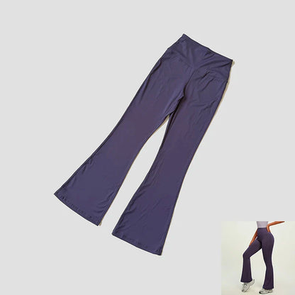 Yoga Pants For Women Hip Lifting Nude Feel Casual Wide Leg High Waist Scrunch Skin Friendly Sports Fashion Trousers