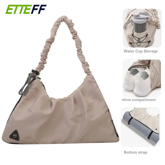 Yoga Gym Bags for Women with Shoes Compartment & Wet Dry Storage Pockets & Adjustable Yoga Mat Holder, Patent Pending