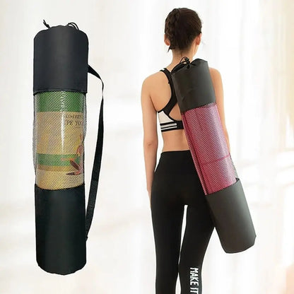 Yoga Mat Bag Portable Breathable Sports Bag with Adjustable Shoulder Straps Carry Mesh Storage Bag Fits Most Yoga Mats Black