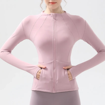 New yoga clothes for women, long sleeved running, fitness, slimming, versatile yoga jackets, training sports tops, jackets