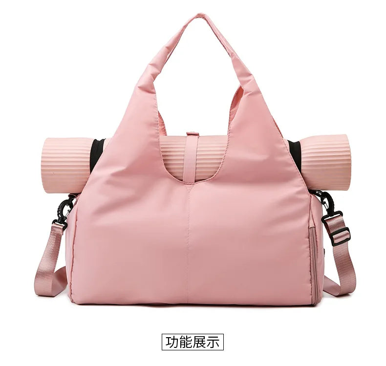 Yoga Mat Gym Bag For Women Sports Handbags Travel Fitness Tote Bag Yoga Swimming Shoulder Bag Large Capacity With Shoulder Strap