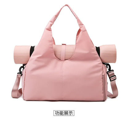 Yoga Mat Gym Bag For Women Sports Handbags Travel Fitness Tote Bag Yoga Swimming Shoulder Bag Large Capacity With Shoulder Strap