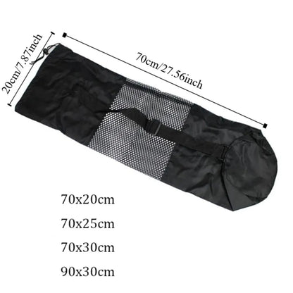 Yoga Mat Bag Portable Breathable Sports Bag with Adjustable Shoulder Straps Carry Mesh Storage Bag Fits Most Yoga Mats Black