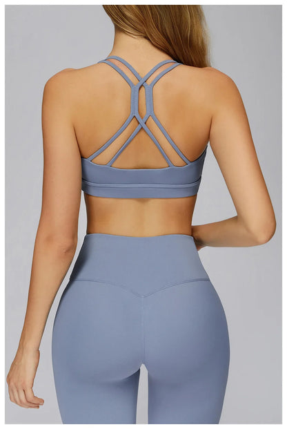 Yoga Bra for Women Hollow Out Beauty Back Gym Top Padded Sports Bra Running Fitness Bras Tight Workout Crop Top Sportswear