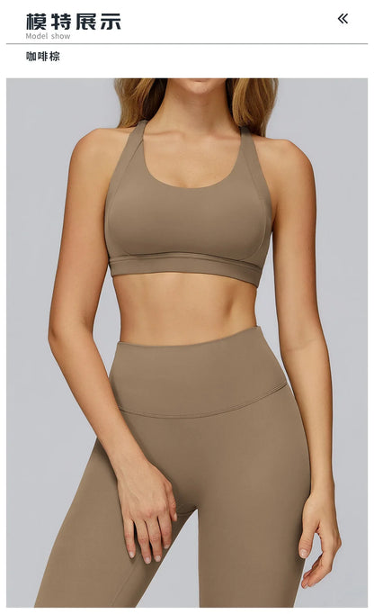 Yoga Bra for Women Hollow Out Beauty Back Gym Top Padded Sports Bra Running Fitness Bras Tight Workout Crop Top Sportswear