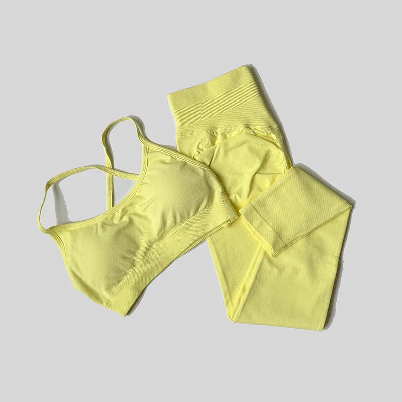 Yoga Set Workout Sets Women Tracksuit Gym Push Up Fitness Running Workout Sportswear Back Cross Sport Bra Leggings Shorts Suit