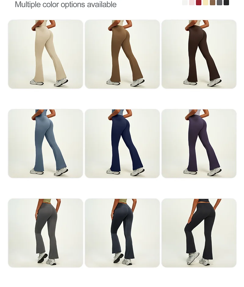 Yoga Pants For Women Hip Lifting Nude Feel Casual Wide Leg High Waist Scrunch Skin Friendly Sports Fashion Trousers