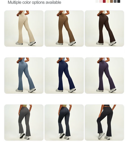 Yoga Pants For Women Hip Lifting Nude Feel Casual Wide Leg High Waist Scrunch Skin Friendly Sports Fashion Trousers