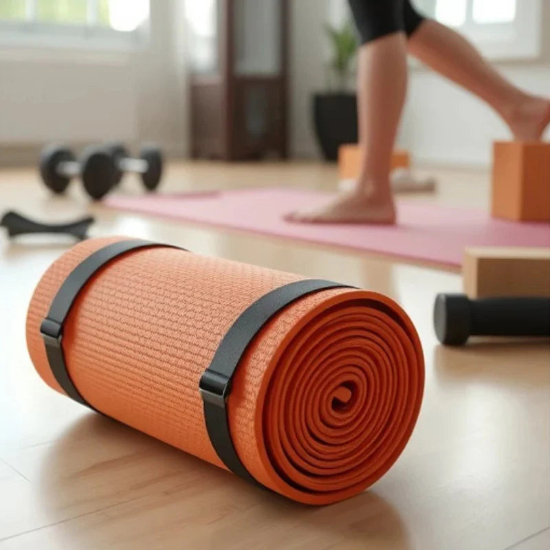 Non-Slip Yoga Mat Strap with Adjustable Fastener; Reliable Exercise Accessory Storage Bungee Cord