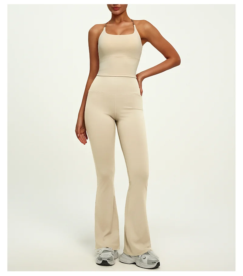 Yoga Pants For Women Hip Lifting Nude Feel Casual Wide Leg High Waist Scrunch Skin Friendly Sports Fashion Trousers