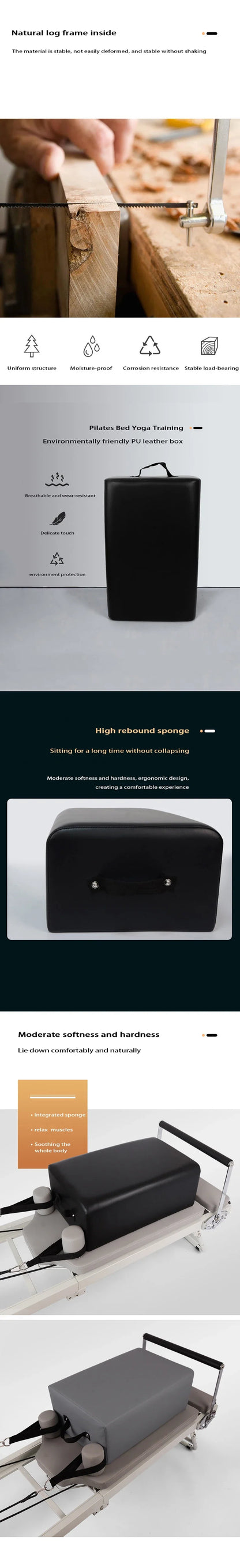 Household Yoga Equipment Pilates Core Bed Accessories, Square Box, Leather Case