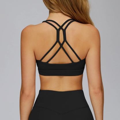 Yoga Bra for Women Hollow Out Beauty Back Gym Top Padded Sports Bra Running Fitness Bras Tight Workout Crop Top Sportswear