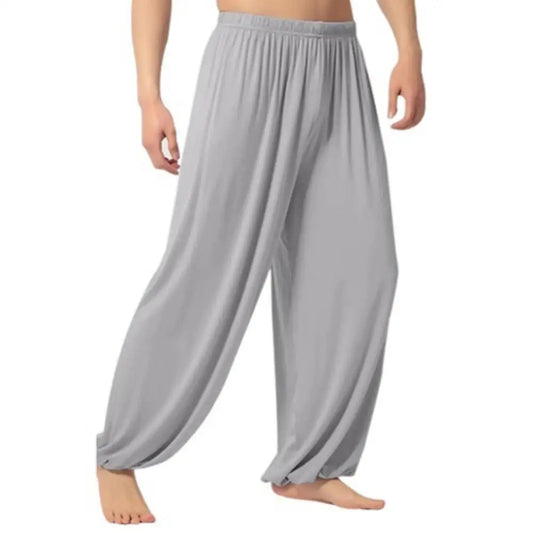 Men's Pant Solid Color Yoga Pant Morning Exercise Tai Chi Pants Casual Wide Leg Pants Long Pants Male Slacks