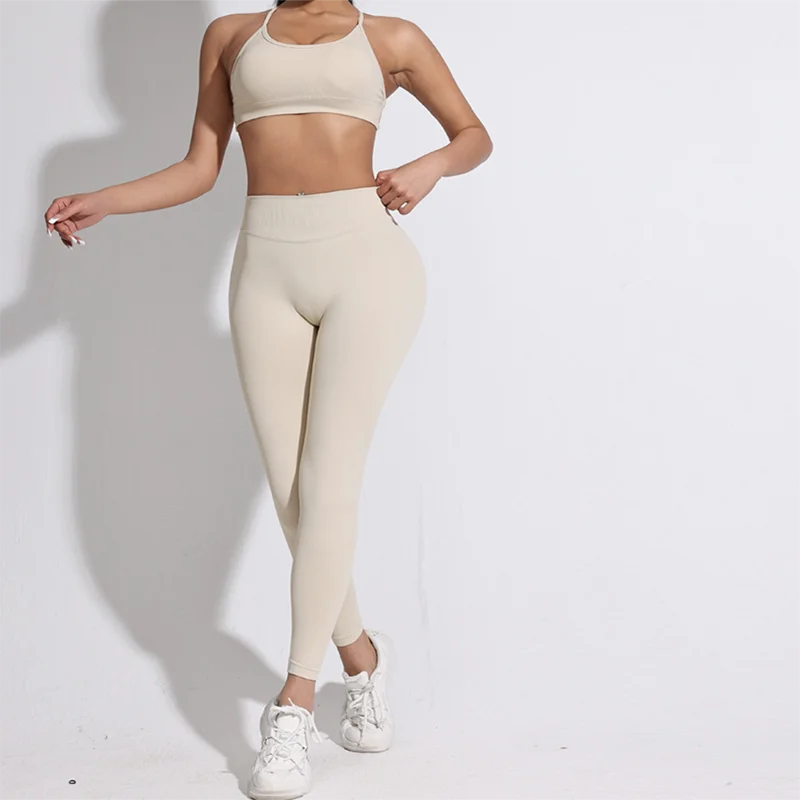 Yoga Set Workout Sets Women Tracksuit Gym Push Up Fitness Running Workout Sportswear Back Cross Sport Bra Leggings Shorts Suit