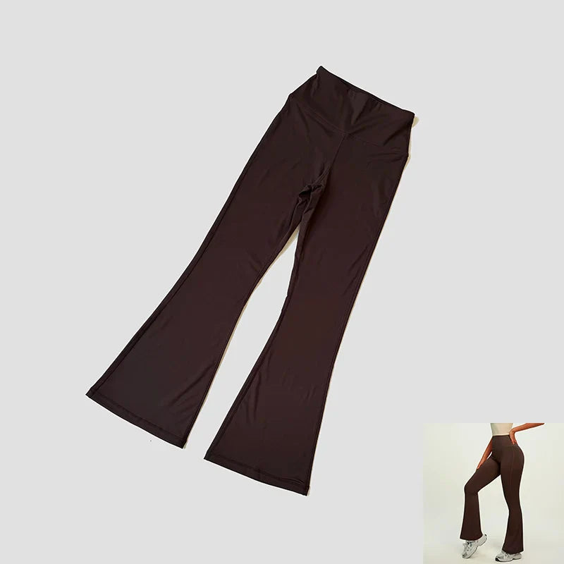 Yoga Pants For Women Hip Lifting Nude Feel Casual Wide Leg High Waist Scrunch Skin Friendly Sports Fashion Trousers