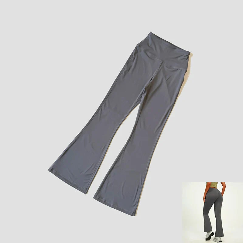 Yoga Pants For Women Hip Lifting Nude Feel Casual Wide Leg High Waist Scrunch Skin Friendly Sports Fashion Trousers