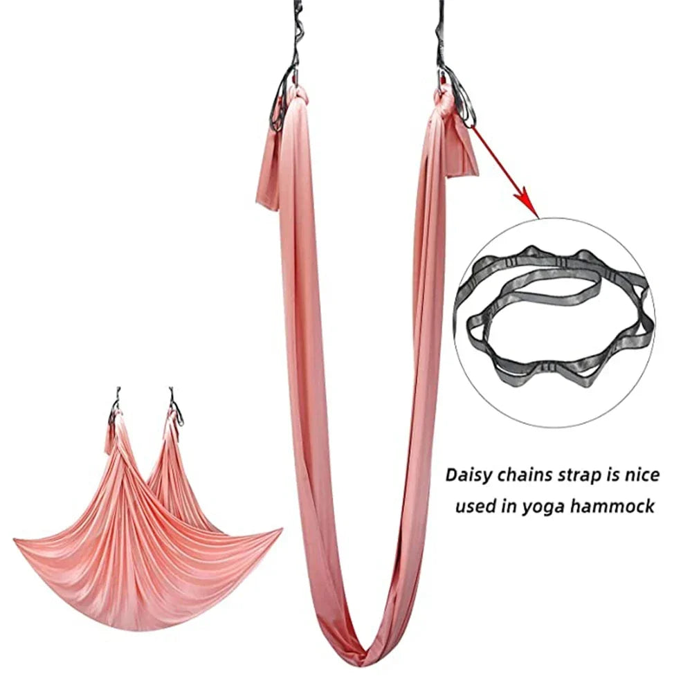 Yoga Stretch Belt Extender Strap Rope Outdoor Hanging Rope Climbing Rope Elastic Yoga Hammock Shoulder Strap for Aerial Yoga