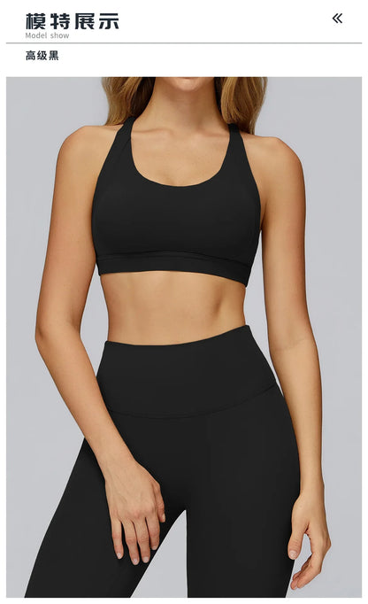 Yoga Bra for Women Hollow Out Beauty Back Gym Top Padded Sports Bra Running Fitness Bras Tight Workout Crop Top Sportswear