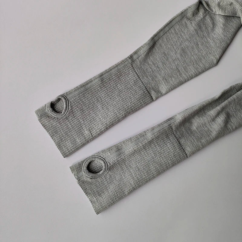 Yoga Clothes for Women, Sports Tops, Round Neck,, Seamless, Slim, Running Shirt Fitness Workout Long Sleeves Gym T shirt, Winter