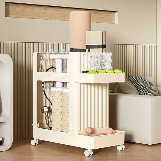 Gym Equipment Holder With Wheels Sports Equipment Storage Rack Yoga Mat Storage Basket Fitness Equipment Sports Tools Organizer