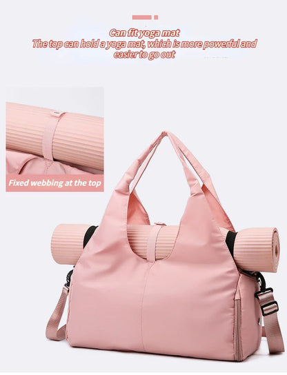 Yoga Mat Gym Bag For Women Sports Handbags Travel Fitness Tote Bag Yoga Swimming Shoulder Bag Large Capacity With Shoulder Strap