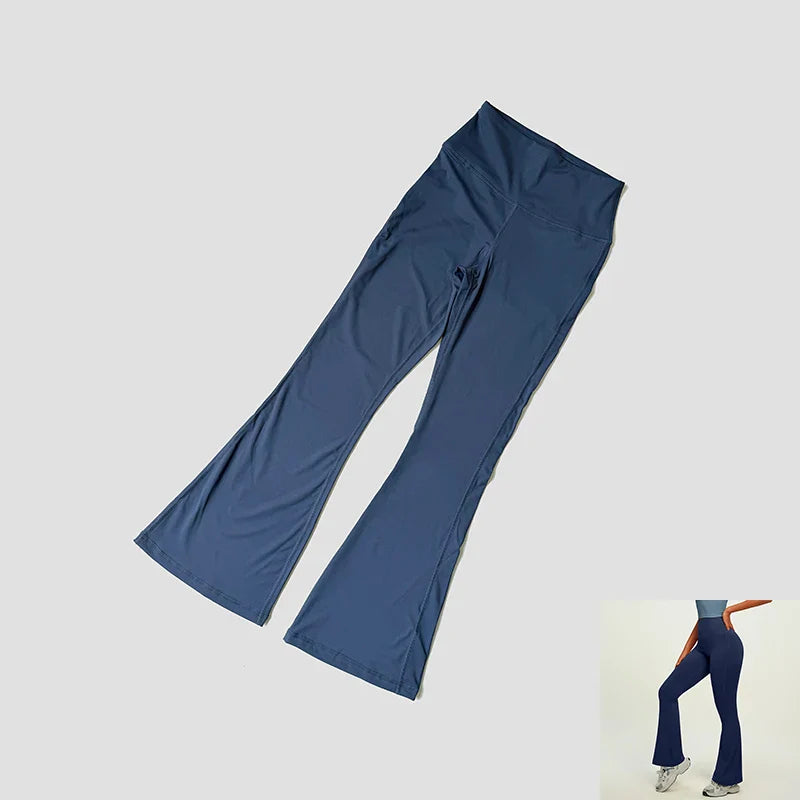 Yoga Pants For Women Hip Lifting Nude Feel Casual Wide Leg High Waist Scrunch Skin Friendly Sports Fashion Trousers