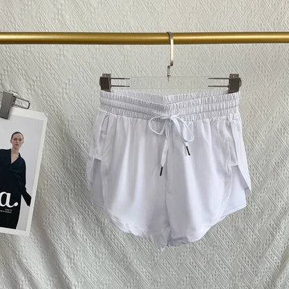 Yoga Sports Women Shorts High Waist Double Layered Quick-Dry Breathable Athletic Shorts Outdoor Leisure Running Fitness Shorts