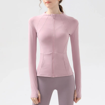 New yoga clothes for women, long sleeved running, fitness, slimming, versatile yoga jackets, training sports tops, jackets